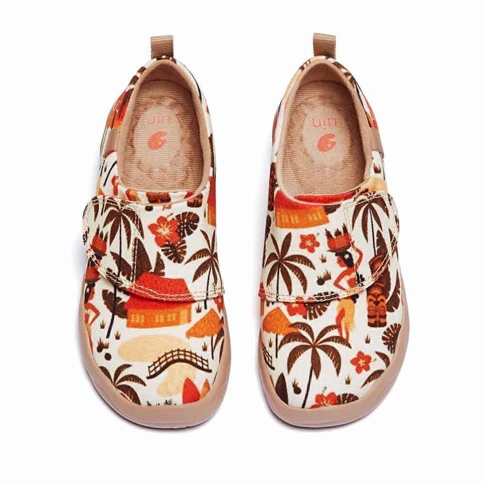 UIN Kid's Casual Canvas Loafers Girls Sneakers Travel Shoes (Island Days ）
